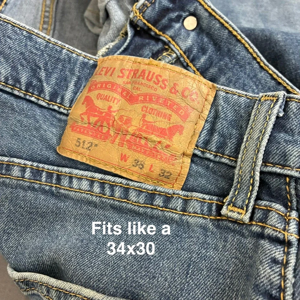 Levi's 512 Slim Taper Low Rise Medium Wash Jeans Men's Size 34x30